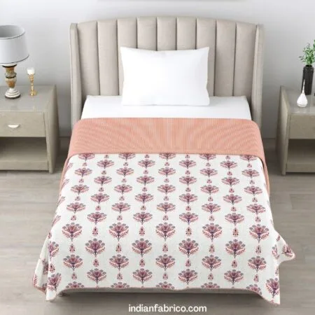 Flowers Bunch Pure Cotton Reversible Single Bed Dohar