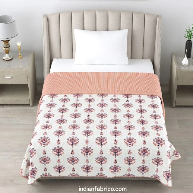 Flowers Bunch Pure Cotton Reversible Single Bed Dohar Flowers Bunch Pure Cotton Reversible Single Bed Dohar