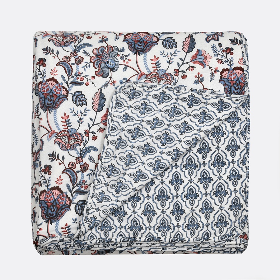 Grey Flowers Bunch Pure Cotton Reversible Dohar Grey Flowers Bunch Pure Cotton Reversible Dohar