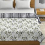 Indian Fabric Flowers Bunch Pure Cotton Reversible Double Bed Dohar