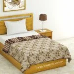 Indian Fabrico Dark Brown Flowers Bunch Pure Cotton Reversible Single Bed Dohar