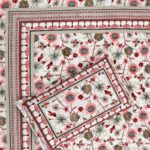 Jaipuri Pink Floral Print Single Bedsheet