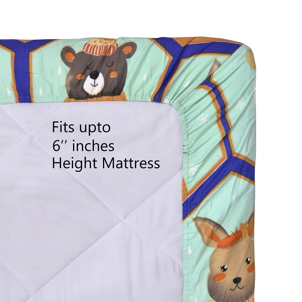 Panda Picachoo Supersoft Fitted Double Bedsheet with 2 Pillow Covers