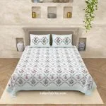 Premium Floral Jaal Handblock Printed King Size Bedsheet (108×108)