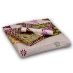 Barmeri Print Pink Patchwork King Size Bedsheet with Two Pillow Covers