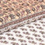Indian Fabrico Brown Floral Print Cotton Double Bed Sheet