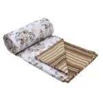 Indian Fabrico Dark Brown Flowers Bunch Pure Cotton Reversible Single Bed Dohar