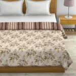 Dark Brown Flowers Bunch Pure Cotton Reversible Double Bed Dohar