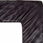Solid Dark Black Satin Stripe Pure Cotton King Size Bedsheet with 2 Pillow Covers