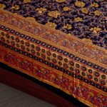 Dark Black Base Brown Floral Double Bedsheet