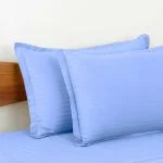 Lavender Satin Stripes Pure Cotton King Size Bedsheet with 2 Pillow Covers