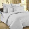 Light Grey Satin Pure Cotton King Size Bedsheet with 2 Pillow Covers