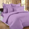 Light Purple Satin Pure Cotton King Size Bedsheet with 2 Pillow Covers