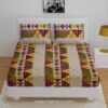 Patchwork King Size Fitted Bedsheet with Two Pillow Covers