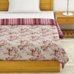 Pink Flowers Bunch Pure Cotton Reversible Single Bed Dohar