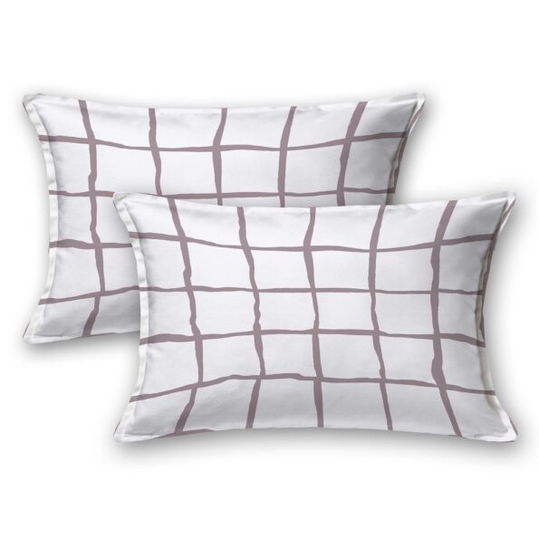 White Square Satin Cotton King Size Bedsheet Pillow Covers
