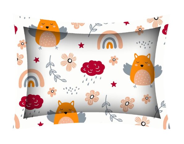 Fitted Sheet – Kids Orange Night Owl King Size Fitted Bedsheet Pillow Covers