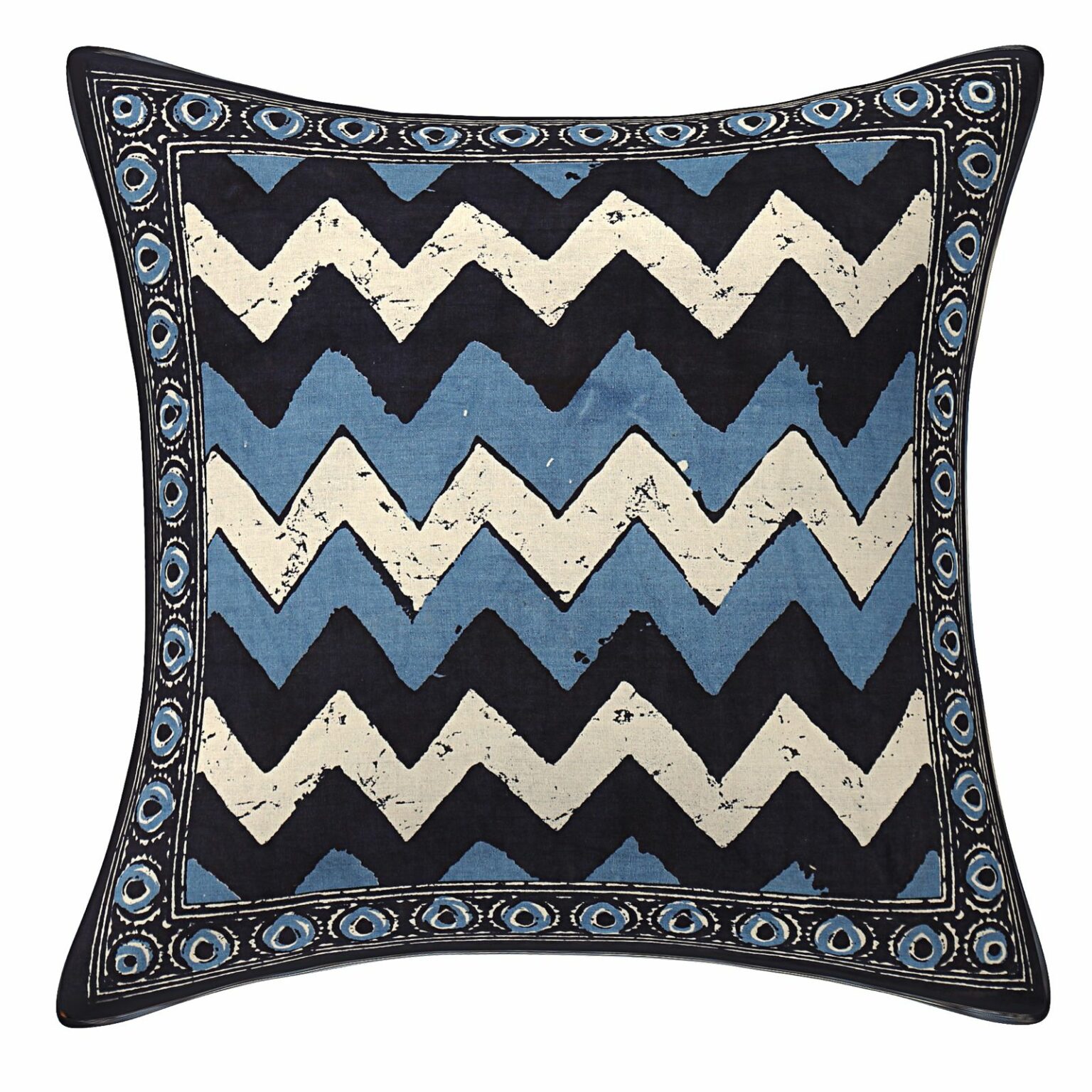 Blue Indigo ZigZag Printed Cushion Covers