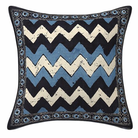 Blue Indigo ZigZag Printed Cushion Covers