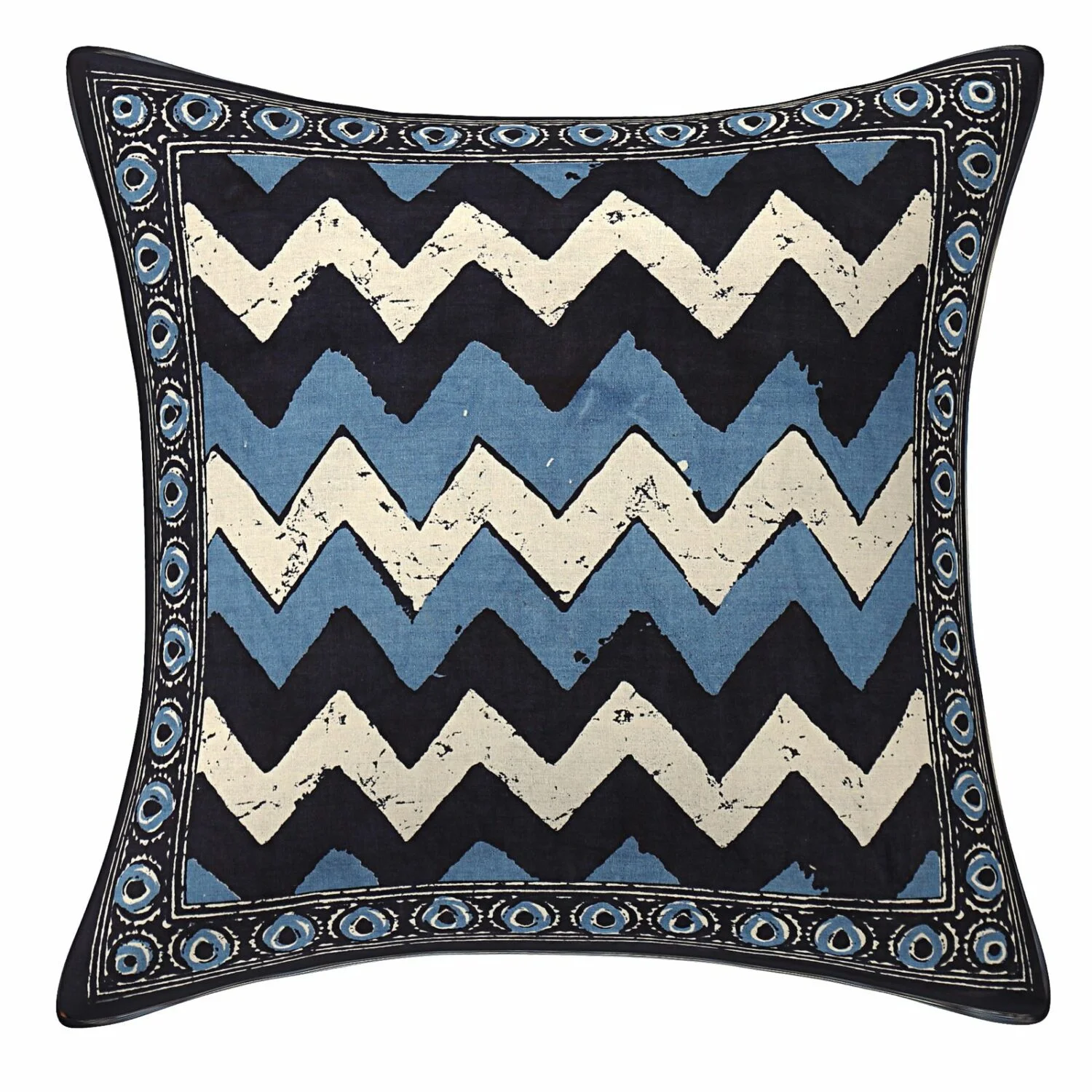 Blue Indigo ZigZag Printed Cushion Covers