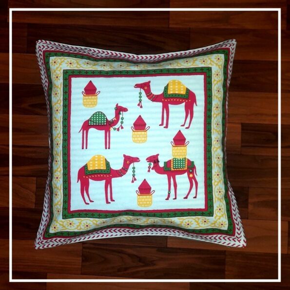 Cotton Cushion Cover Camel Printed (16x16Inch)