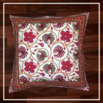 Cotton Cushion Cover Red Floral Printed (16x16Inch)