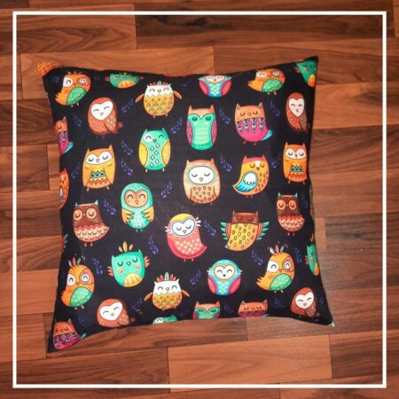 Satin Cotton Owl Printed Cushion Cover(16x16Inch)