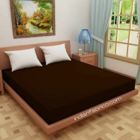 Elastic Fitted Mattress Protector - Brown Terry Cotton Waterproof and Elastic Fitted Mattress Protector