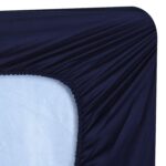 Elastic Fitted Mattress Protector – Navy Blue Terry Cotton Waterproof and Elastic Fitted Mattress Protector
