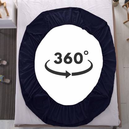 Navy Blue Terry Cotton Waterproof and Elastic Fitted Mattress Protectors