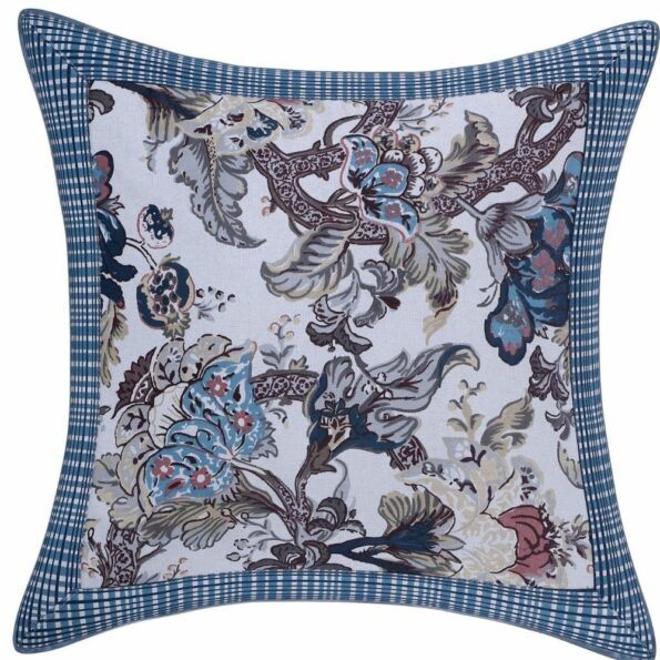 Beautiful Blue Floral Printed Cushion Cover