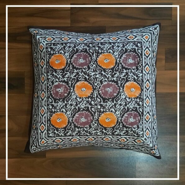 Brown Floral Printed Cushion Cover(16x16Inch)