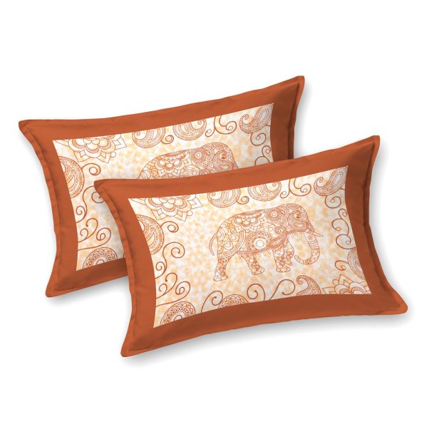 Brown Geometric Shapes Double Bedsheet Pillow Covers