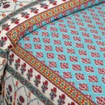 Beautiful Floral Motif Print Double Bedsheet with Two Pillow Covers
