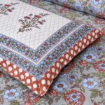 Beautiful Floral Print Double Bedsheet with Two Pillow Covers