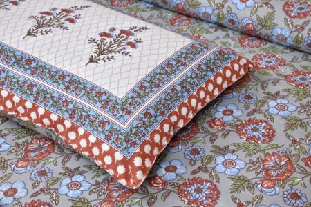 Beautiful Floral Print Double Bedsheet