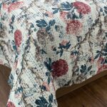 Beautiful White Base Floral Kantha Double Bedspreads