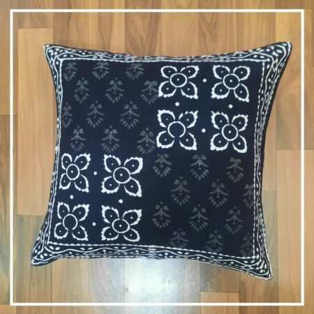 Black Block Printed Cushion Cover(16x16Inch)
