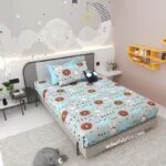 Beautiful Blue Elephant Print Kids Single Bedsheet