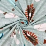 Beautiful Blue Elephant Print Kids Single Bedsheet