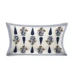 Beautiful Blue Floral Boota Print Double Bedsheet with Two Pillow Covers