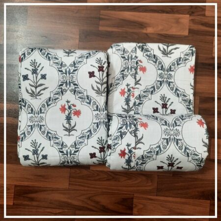 Floral Jali Print Pure Cotton Mulmul Reversible Double Bed Dohar