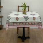 Beautiful Red Floral Boota Print Table Cover Set