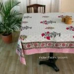 Beautiful Red Floral Boota Print Table Cover Set