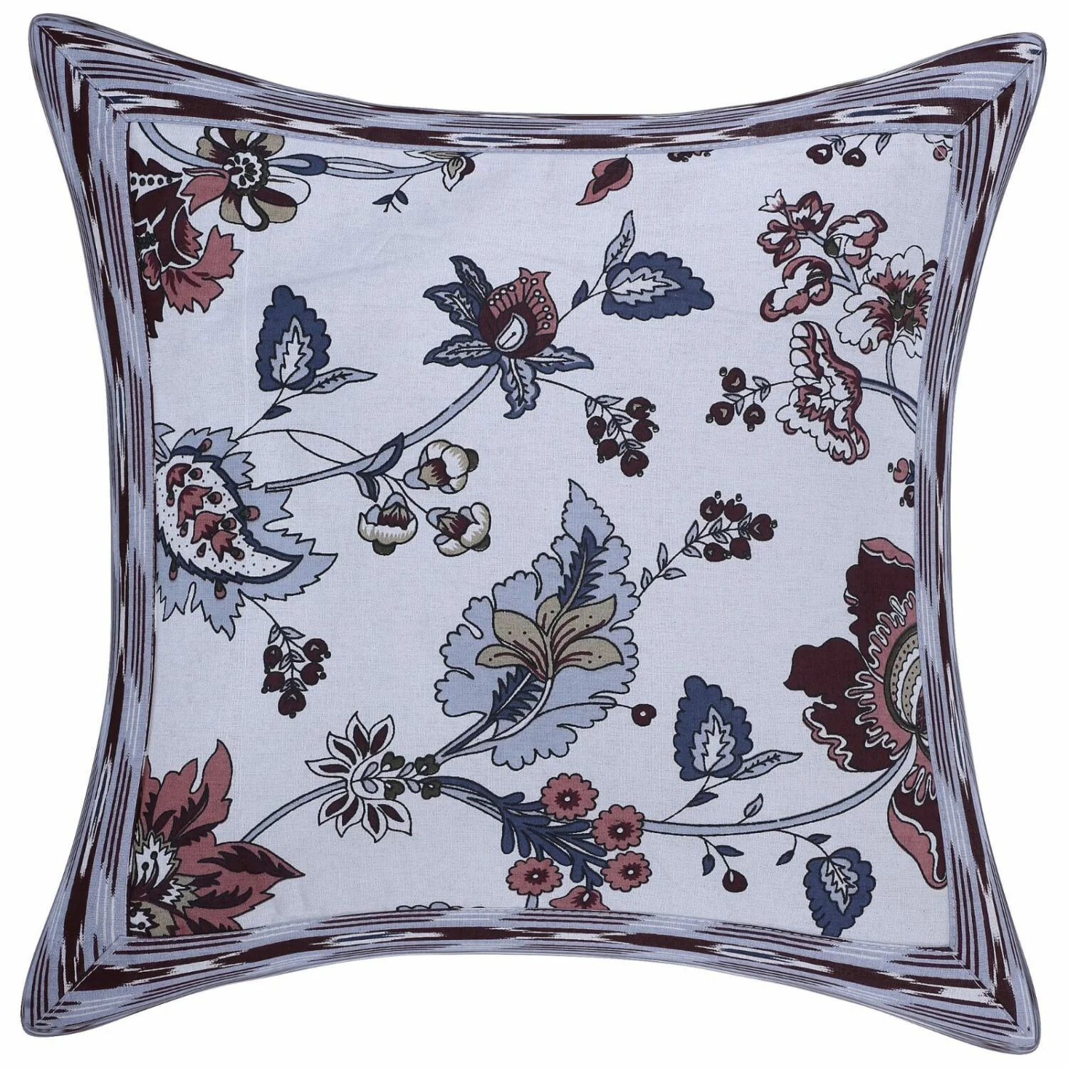 Beautiful Reddish Floral Printed Cushion Cover (16x16)