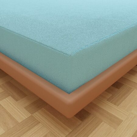Elastic Fitted Mattress Protector - Bluish Cyan Terry Cotton Waterproof and Elastic Fitted Mattress Protectors
