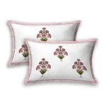 Jaipuri Pink Mughal Jaali Print Double Bedsheet with Two Pillow Cover