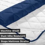 Quilted Mattress Protector – Dark Blue Cotton Waterproof and Elastic Fitted Mattress Protector