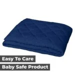Quilted Mattress Protector – Dark Blue Cotton Waterproof and Elastic Fitted Mattress Protector