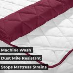 Quilted Mattress Protector – Maroon Cotton Waterproof and Elastic Fitted Mattress Protector